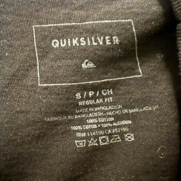 Quiksilver Black Tee with Gold Logo size S - Picture 2 of 5